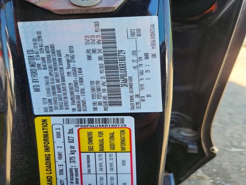 2019 FORD FUSION SE 12