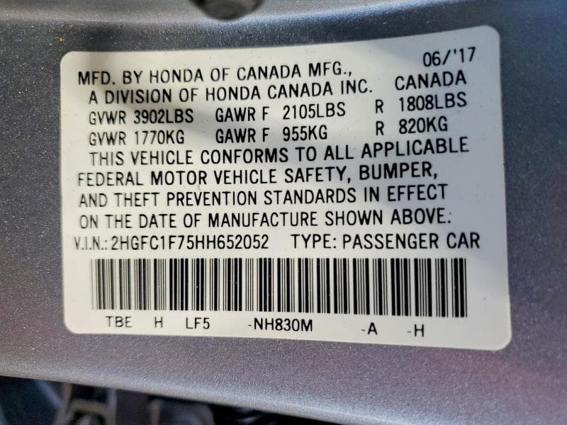 2017 HONDA CIVIC EXL 13