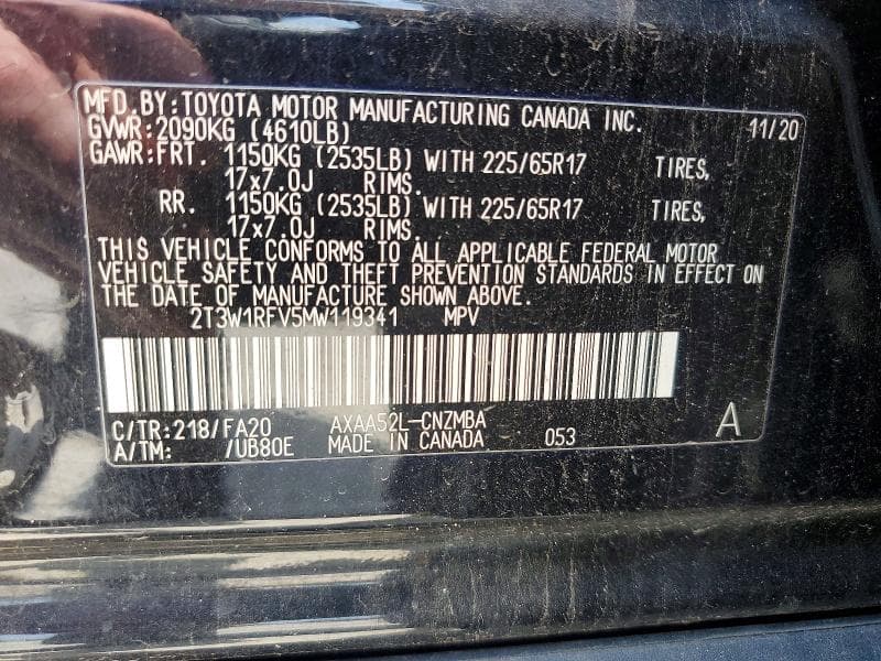 2021 TOYOTA RAV4 XLE 12