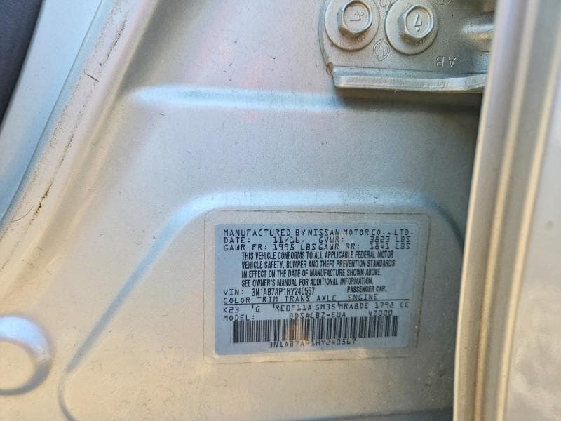 2017 NISSAN SENTRA S 12