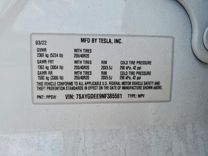 2022 TESLA MODEL Y 12