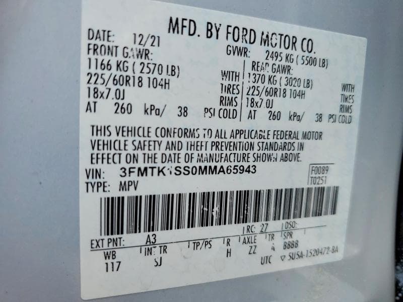2021 FORD MUSTANG MACH-E SELECT 12