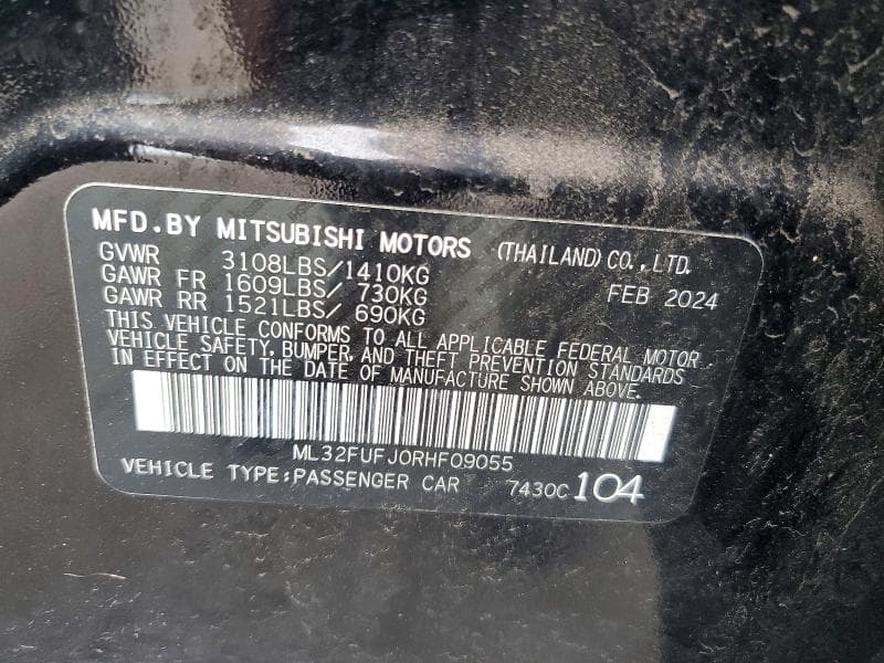 2024 MITSUBISHI MIRAGE G4 ES 13