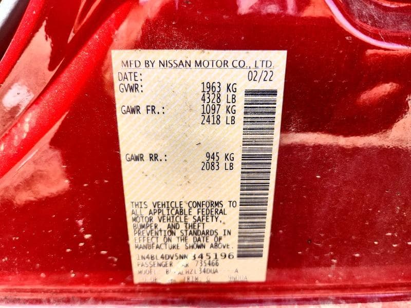 2022 NISSAN ALTIMA 13