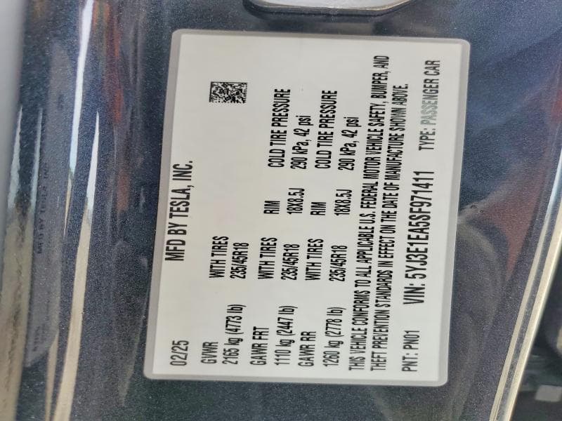 2025 TESLA MODEL 3 13