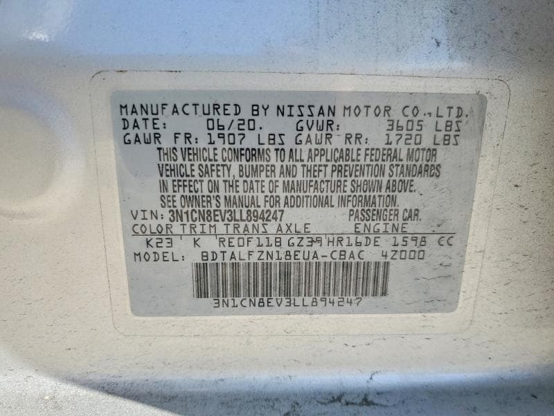 2020 NISSAN VERSA SV 12