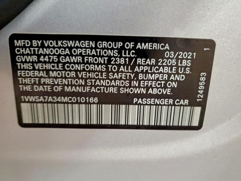 2021 VOLKSWAGEN PASSAT SE 13