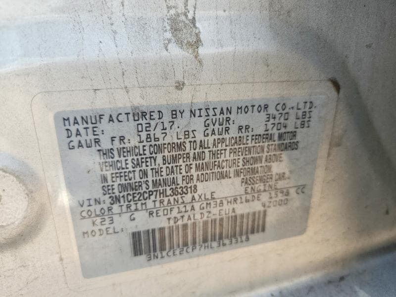 2017 NISSAN VERSA NOTE SV 13