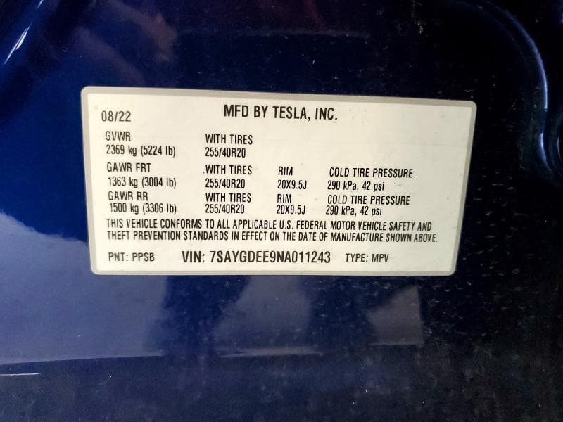 2022 TESLA MODEL Y 13