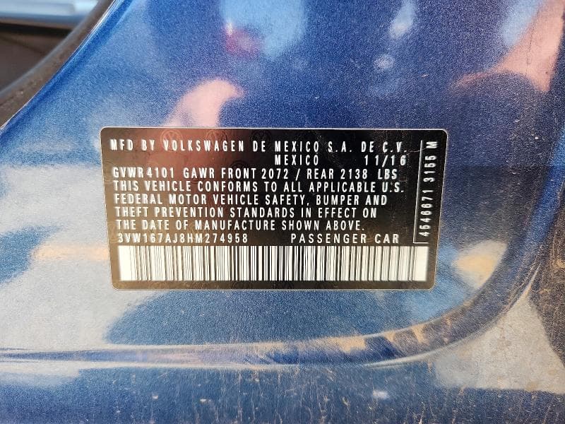 2017 VOLKSWAGEN JETTA S 12