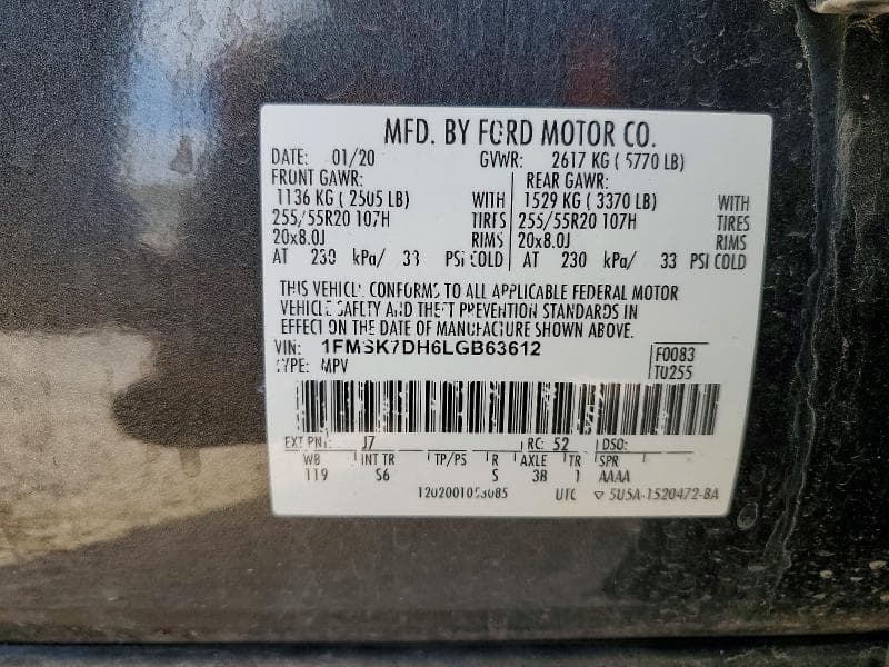 2020 FORD EXPLORER XLT 12