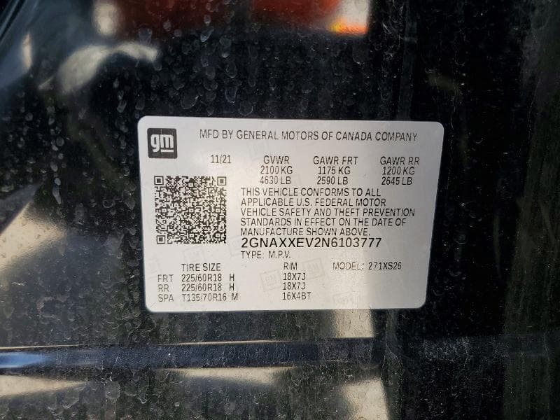 2022 CHEVROLET EQUINOX PREMIER 13