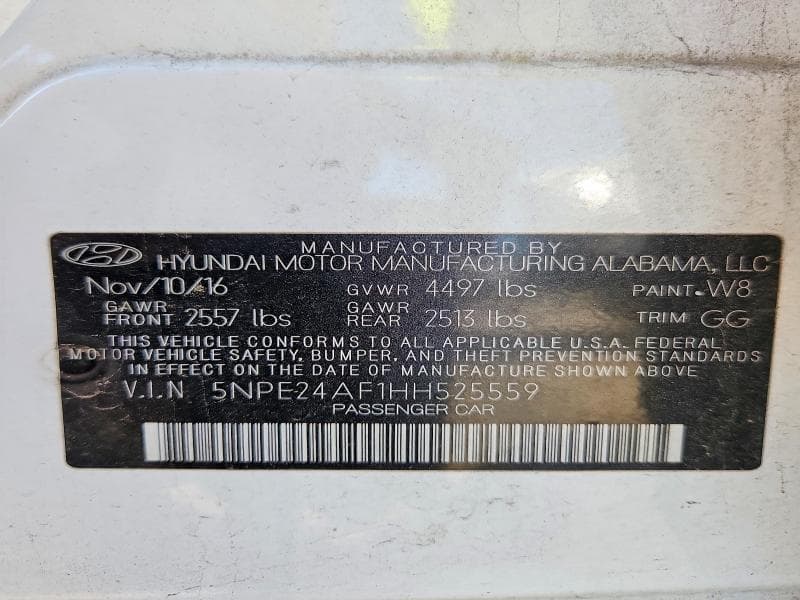2017 HYUNDAI SONATA SE 12