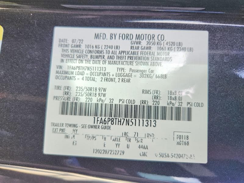 2022 FORD MUSTANG 12