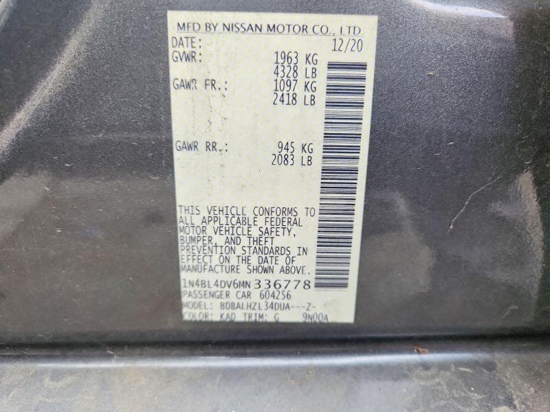 2021 NISSAN ALTIMA SV 13