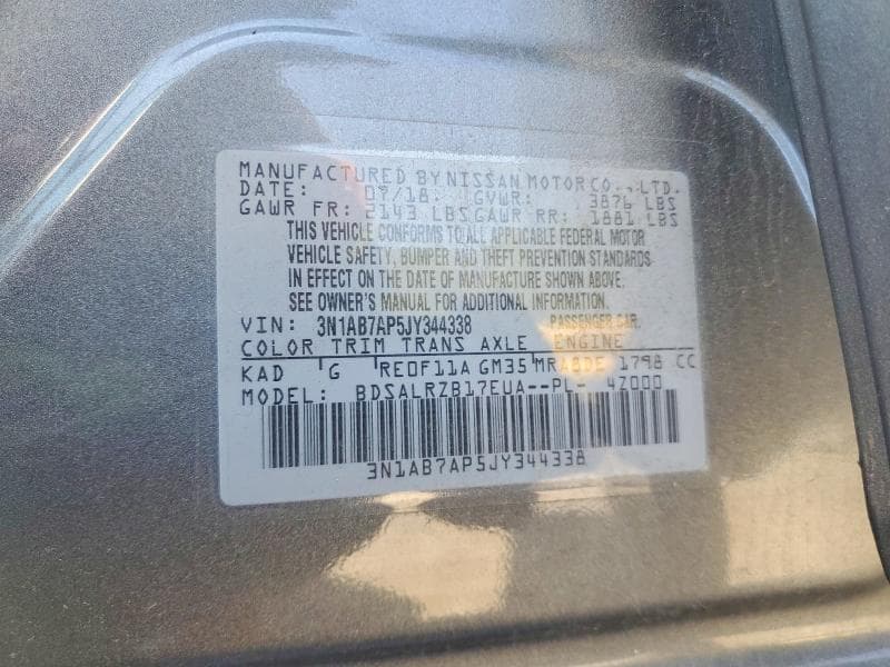 2018 NISSAN SENTRA SR 12