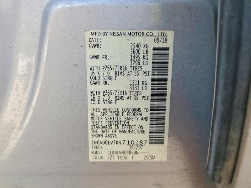 2019 NISSAN FRONTIER PRO-4X 12