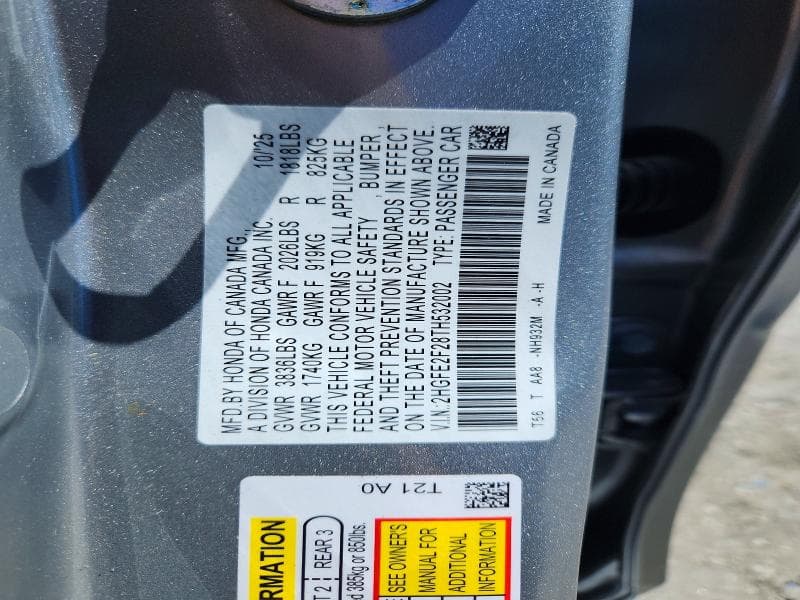 2026 HONDA CIVIC LX 12