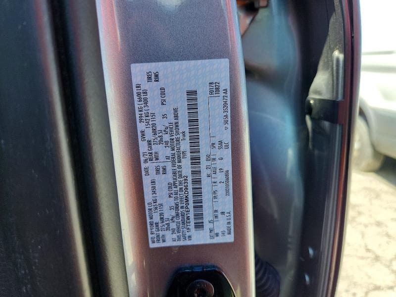 2021 FORD F150 SUPERCREW 12