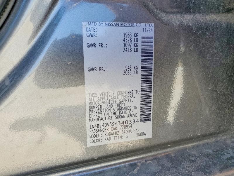 2025 NISSAN ALTIMA SV 13