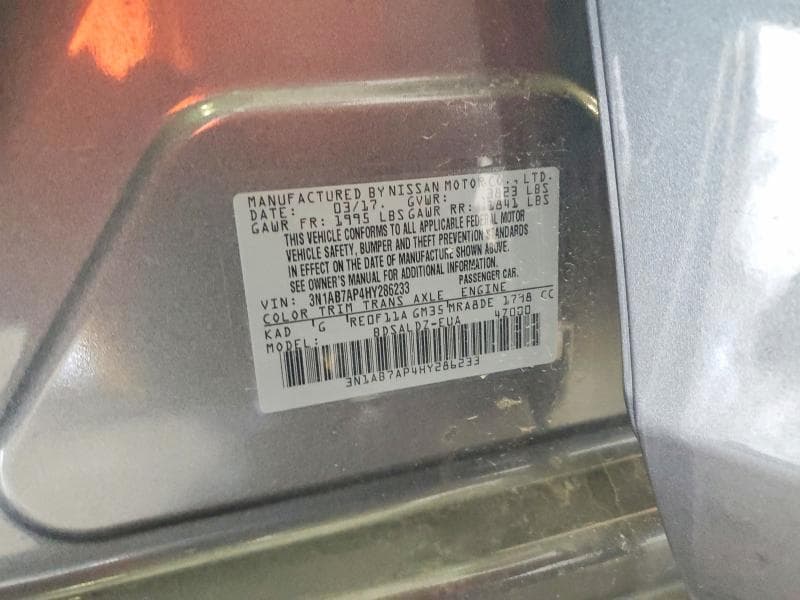 2017 NISSAN SENTRA SV 12