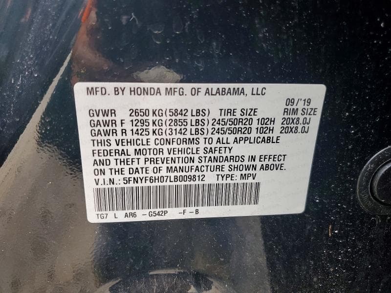 2020 HONDA PILOT ELITE 13