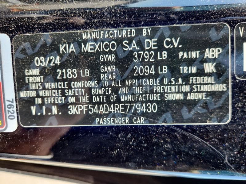 2024 KIA FORTE GT LINE 12
