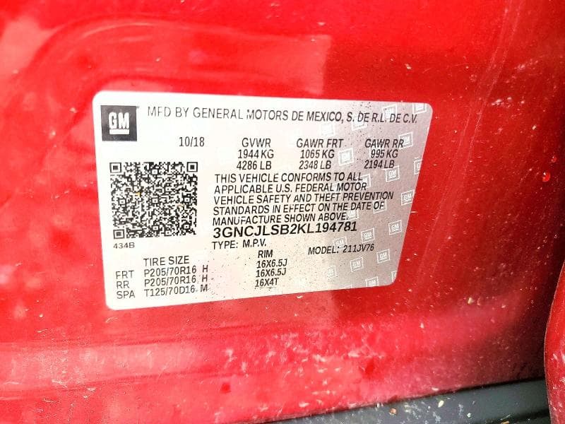 2019 CHEVROLET TRAX 1LT 13