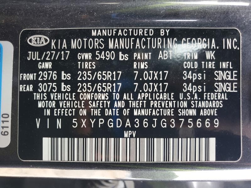 2018 KIA SORENTO LX 13