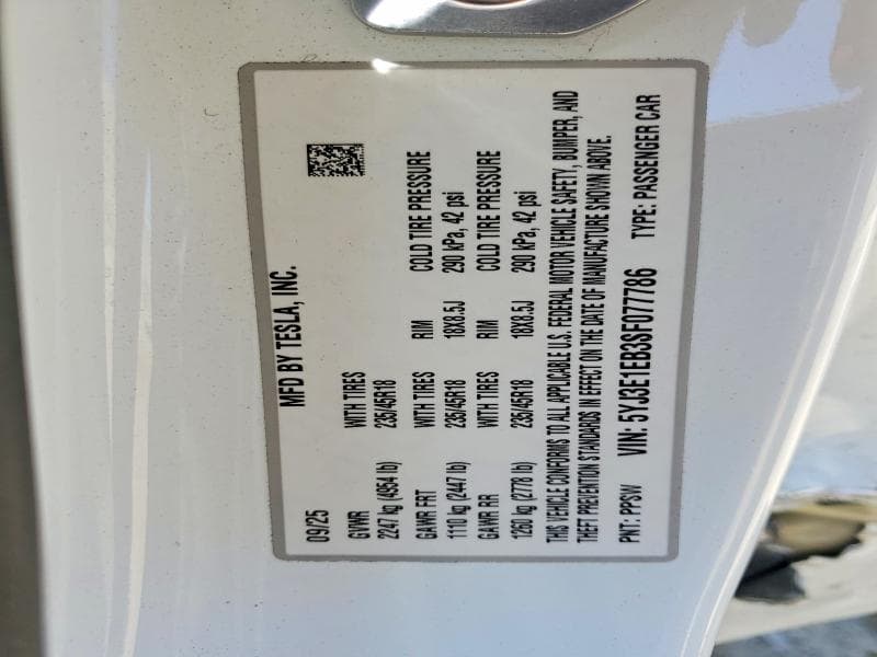 2025 TESLA MODEL 3 12