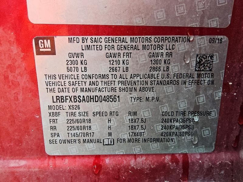 2017 BUICK ENVISION ESSENCE 13