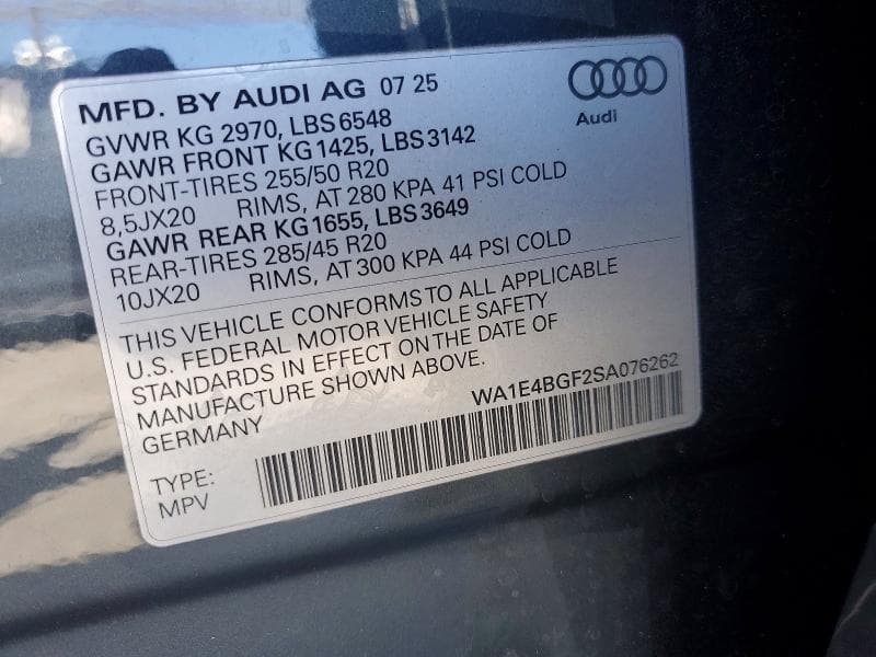2025 AUDI Q6 E-TRON SPORTBACK PREMIUM PLUS 13