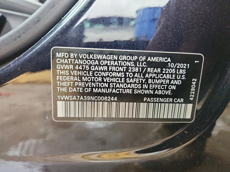 2022 VOLKSWAGEN PASSAT SE 12