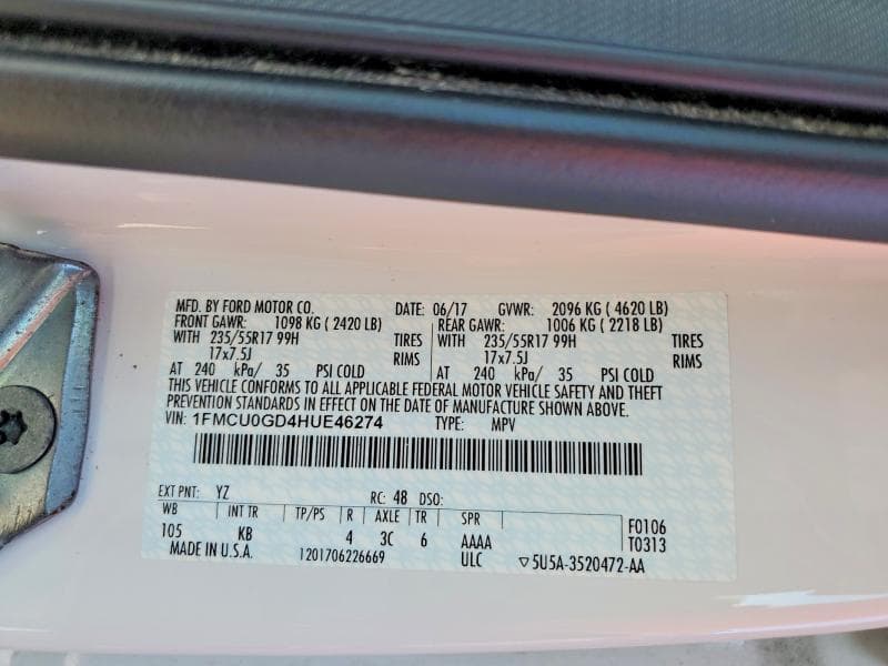 2017 FORD ESCAPE SE 14