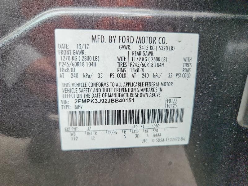 2018 FORD EDGE SEL 12