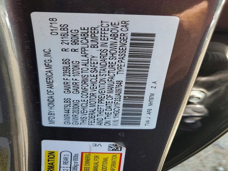2018 HONDA ACCORD SPORT 12