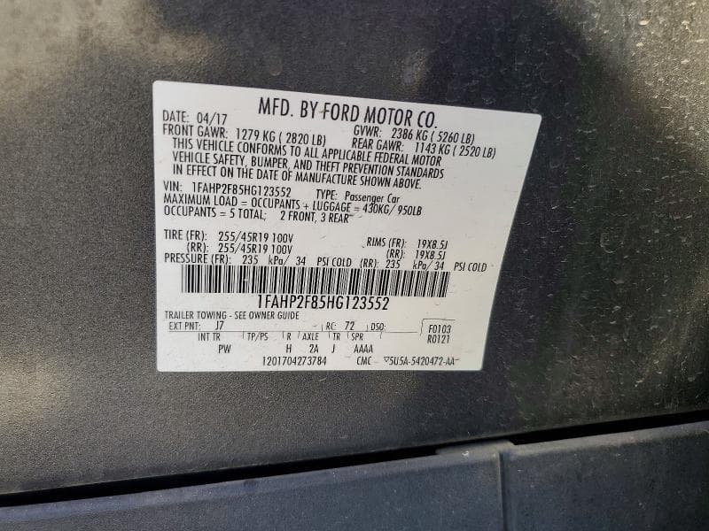 2017 FORD TAURUS LIMITED 12