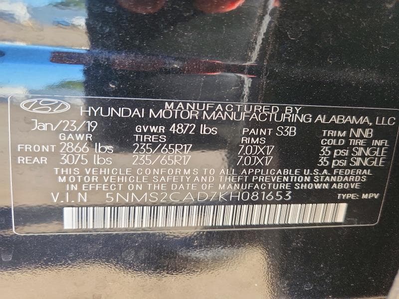 2019 HYUNDAI SANTA FE SE 13