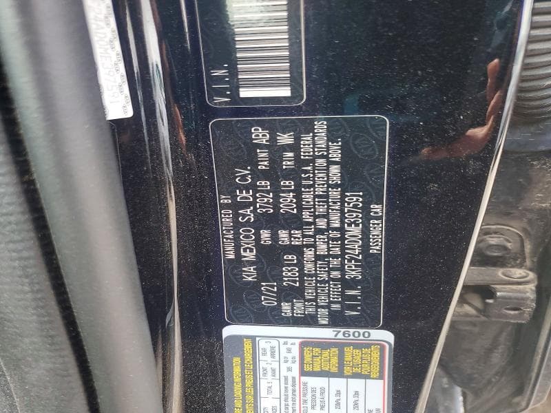 2021 KIA FORTE FE 12