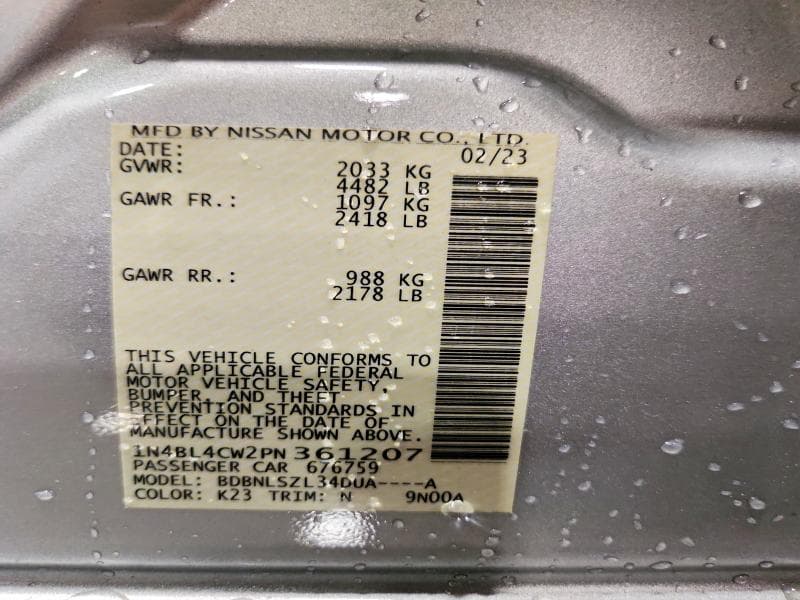 2023 NISSAN ALTIMA SR 13