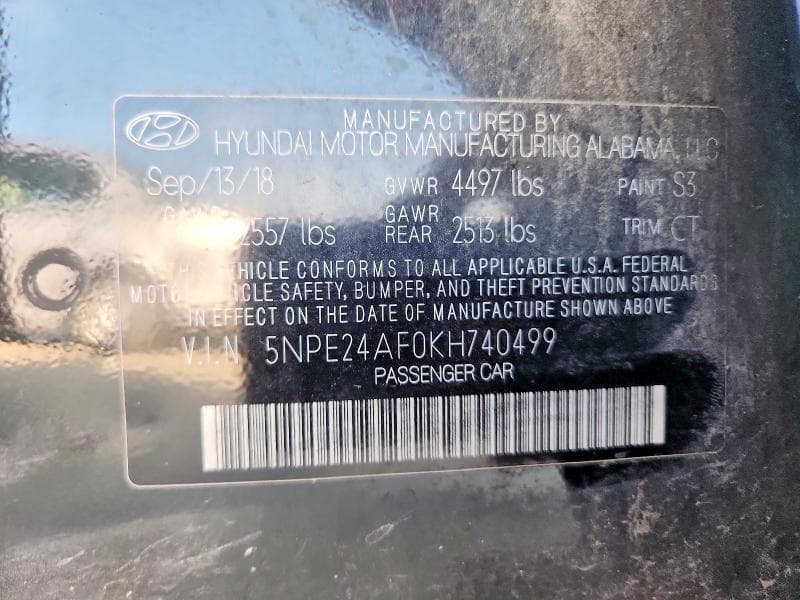2019 HYUNDAI SONATA SE 12