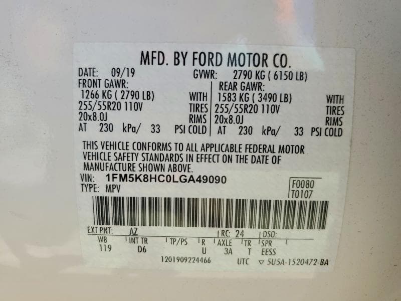 2020 FORD EXPLORER PLATINUM 14