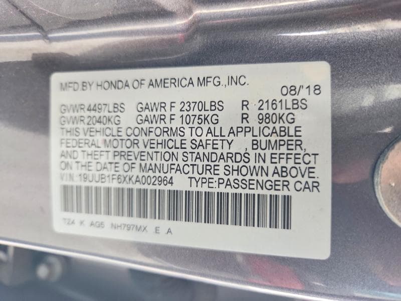 2019 ACURA TLX TECHNOLOGY 12