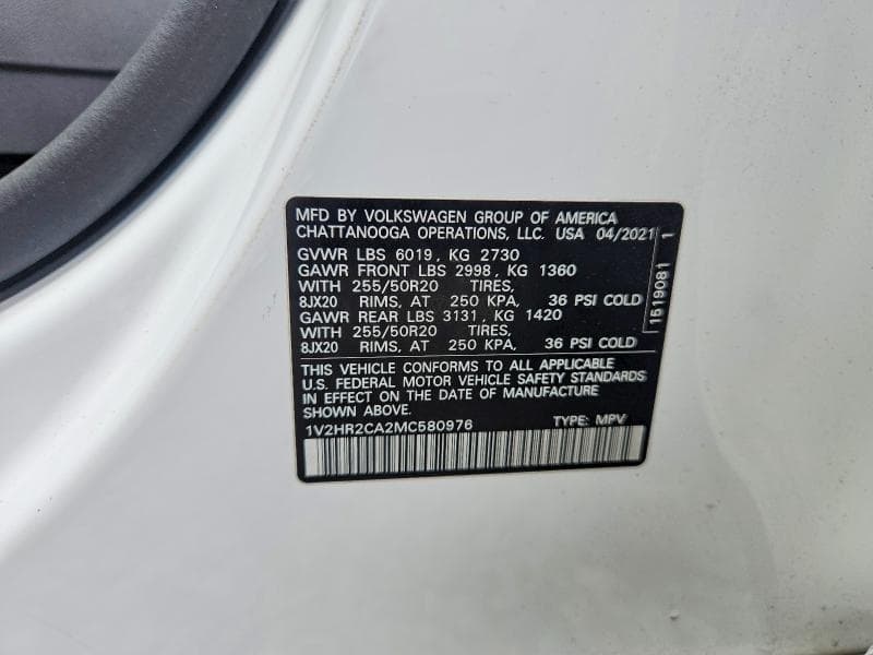 2021 VOLKSWAGEN ATLAS SE 14