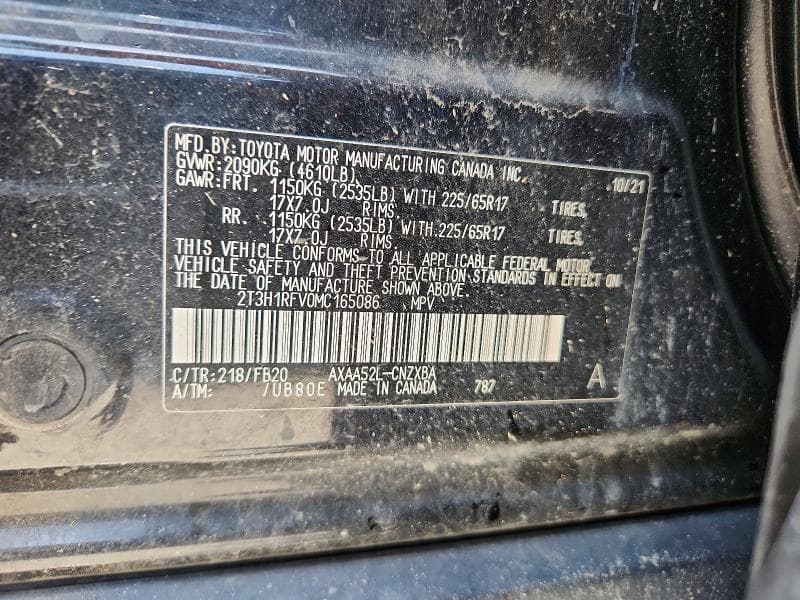 2021 TOYOTA RAV4 LE 12
