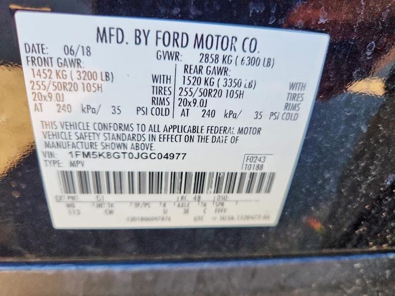2018 FORD EXPLORER SPORT 13