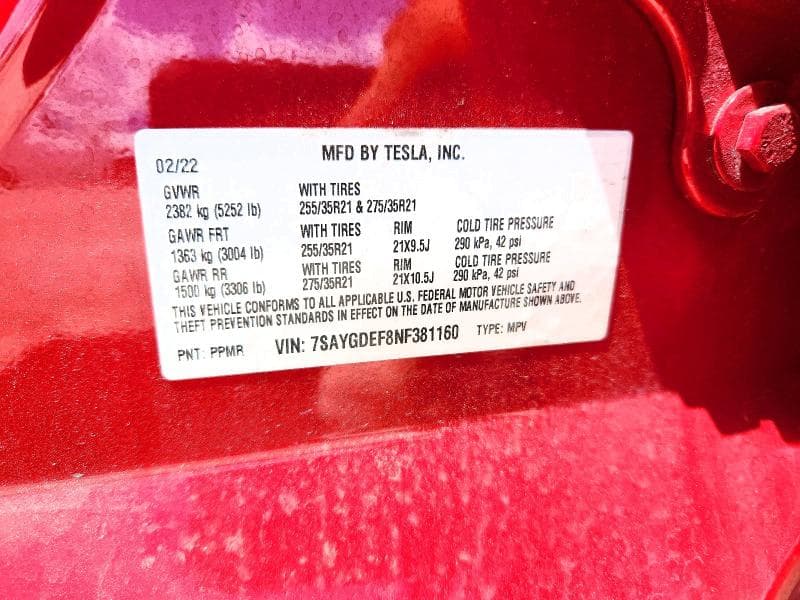 2022 TESLA MODEL Y 12