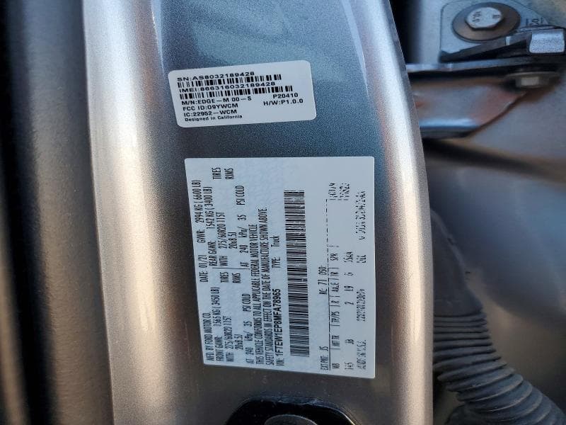 2021 FORD F150 SUPERCREW 12