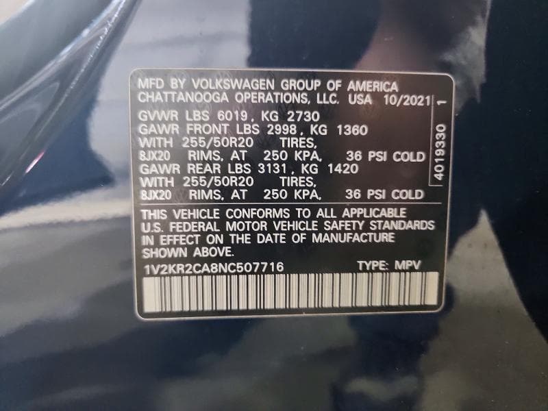 2022 VOLKSWAGEN ATLAS SE 13