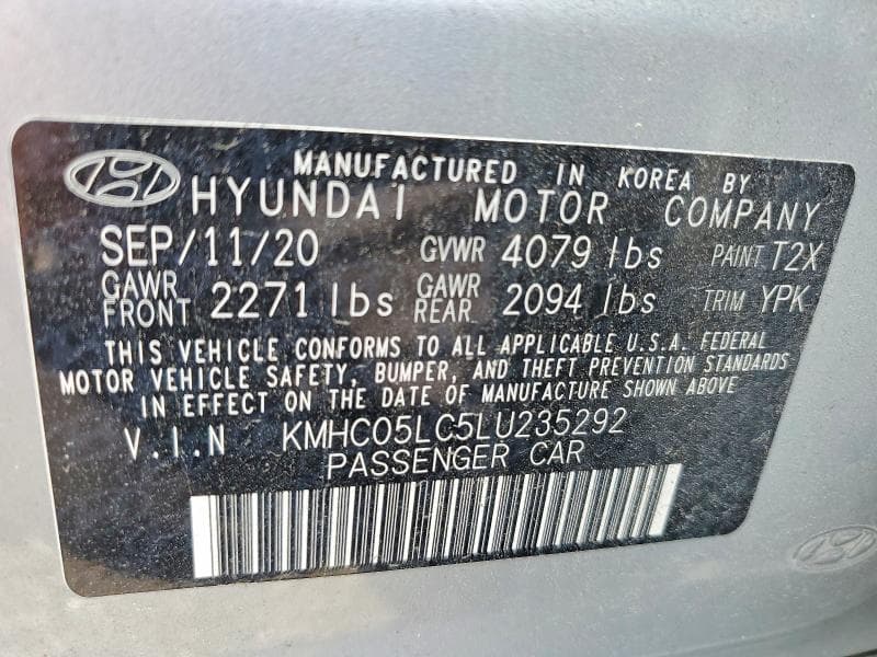 2020 HYUNDAI IONIQ LIMITED 12